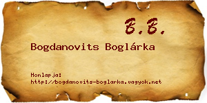 Bogdanovits Boglárka névjegykártya